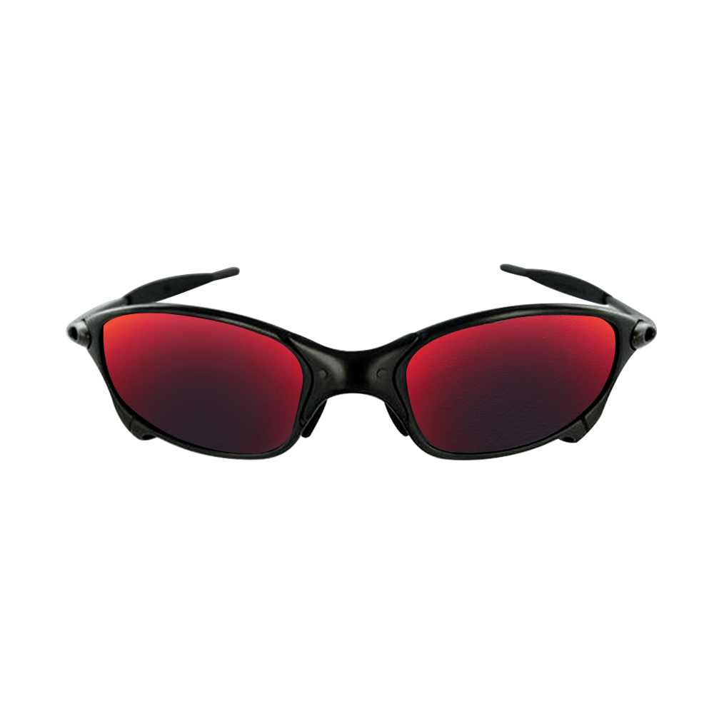 Óculos de Sol Juliet Carbon Lente Vermelha Dark Ruby Borrachinha Branc